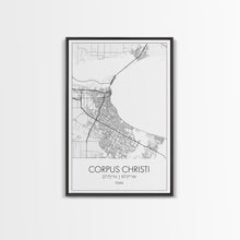 Load image into Gallery viewer, Corpus Christi Street Map, Texas Map, City Map Art, Minimalist Art, Wall Art, Canvas Print, Travel Wall Décor, Gift For Dad, Office Décor
