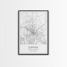 Load image into Gallery viewer, Durham Street Map, North Carolina Map, City Map Art, Minimalist Art, Wall Art, Canvas Print, Traveler Gift, Travel Wall Décor