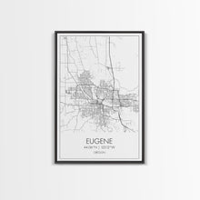 Carregar imagem no visualizador da galeria, Eugene Street Map, Oregon Map, City Map Art, Minimalist Art, Wall Art, Canvas Print, Traveler Gift, Home Office Wall Art, Travel Décor