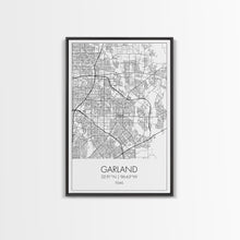 Load image into Gallery viewer, Garland Street Map, Texas Map, City Map Art, Minimalist Art, Wall Art, Canvas Print, Black And White Map, Travel Wall Art, Gift For Her