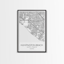 Load image into Gallery viewer, Huntington Beach Street Map, California Map, City Map Art, Minimalist Art, Wall Art, Canvas Print, Travel Print, Gift For Mom, Dorm Wall Art