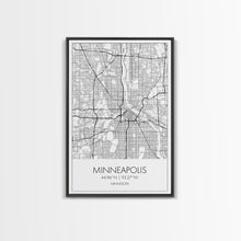 Load image into Gallery viewer, Minneapolis Street Map, Minnesota Map, City Map Art, Modern Art, Wall Art, Canvas Print, Travel Print, Master Bedroom Art, Graduation Gift