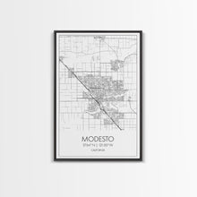Load image into Gallery viewer, Modesto Street Map, California Map, City Map Art, Modern Art, Wall Art, Canvas Print, Home Décor Wall Art, Friendship Gift, Travel Wall Art