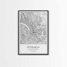 Load image into Gallery viewer, Pittsburgh Street Map, Pennsylvania Map, City Map Art, Minimalist Art, Wall Art, Canvas Print, Boys Room Wall Art, Aviation Gift, Travel Art