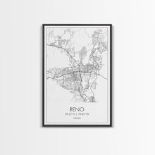 Load image into Gallery viewer, Reno Street Map, Nevada Map, City Map Art, Minimalist Art, Wall Art, Canvas Print, Girls Room Décor, Traveler Gift, Travel Art Print