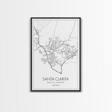 Load image into Gallery viewer, Santa Clarita Street Map, California Map, City Map Print, Minimalist Art, Wall Art, Canvas Print, Bedroom Wall Décor, Unique Travel Gifts