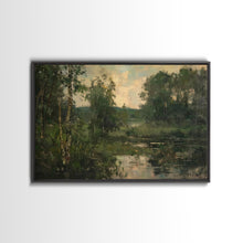 Load image into Gallery viewer, Early American Landscape Painting Framed Canvas Print | Oil Painting Print | Metal Art | Landscape Painting | Living Room Art | Home Decor