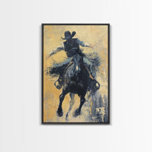 Load image into Gallery viewer, Bold Cowboy in Action Framed Canvas Print - Captivating Western Decor, Stunning Wall Art for Living Room, Bedroom