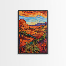 Carregar imagem no visualizador da galeria, Framed Canvas Print, Serene Desert Landscape with Rolling Hills, Beautiful Wall Art for Living Room or Bedroom Decor