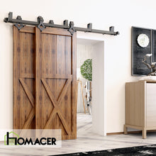Load image into Gallery viewer, Double Track U-Shape Bypass Sliding Barn Door Hardware Kit - Diamond Design Roller