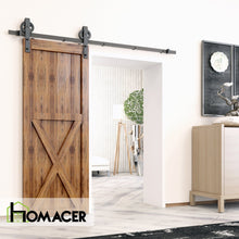Load image into Gallery viewer, Non-Bypass Sliding Barn Door Hardware Kit - Spoke Wheel Design Roller