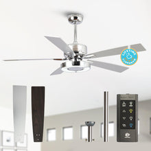 Carregar imagem no visualizador da galeria, 52" Vendome Industrial DC Motor Downrod Mount Reversible Ceiling Fan with Lighting and Remote Control