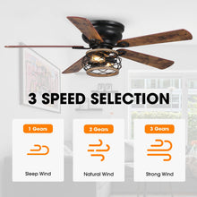 Carregar imagem no visualizador da galeria, 48" Antwerp Farmhouse Flush Mount Reversible Ceiling Fan with Lighting and Remote Control