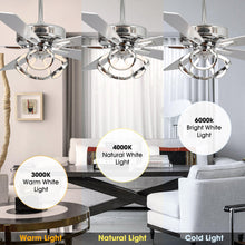 Carregar imagem no visualizador da galeria, 52" Zelda Modern DC Motor Downrod Mount Reversible Ceiling Fan with Lighting and Remote Control