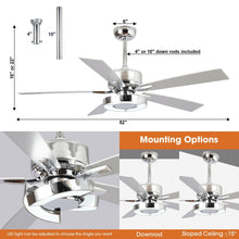 Carregar imagem no visualizador da galeria, 52" Vendome Industrial DC Motor Downrod Mount Reversible Ceiling Fan with Lighting and Remote Control