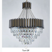 Carregar imagem no visualizador da galeria, Portofino | Modern Round Gun Black Crystal Chandelier