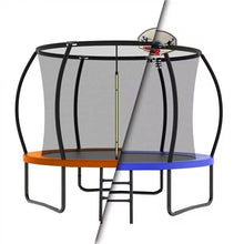 Load image into Gallery viewer, 10FT Recreational Trampoline with Enclosure for Kids Adults, ASTM Approved, Outdoor Trampoline with Wind Stakes and Ladder for Kids Apex Series, 10 FOOT Trampoline