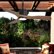 Carregar imagem no visualizador da galeria, 42 Inch Patio Guard IP65 Outdoor DC Motor Black Modern Hanging Buckle Downrod Ceiling Fan with Light