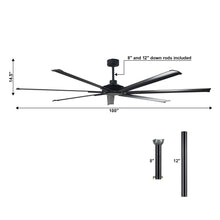 Carregar imagem no visualizador da galeria, 84 Inch 100 Inch Silent Storm Extra Large Ceiling Fan with Remote Control