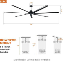 Carregar imagem no visualizador da galeria, 84 Inch 100 Inch Silent Storm Extra Large Ceiling Fan with Remote Control