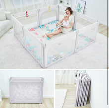 Cargar imagen en el visor de la galería, COSOLA Baby Playpen for Toddlers, Foldable Playpen Safe Anti-Fall Play Yard, Visible Mesh Play Pen with Zipper Gate, Baby Fence Play Area with Pull-up