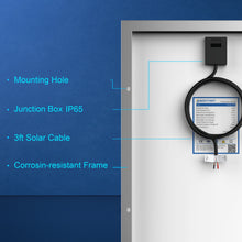 Carregar imagem no visualizador da galeria, 20 Watt 12 Volt Monocrystalline Solar Panel