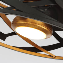 Carregar imagem no visualizador da galeria, 21" Ahmedabad Industrial DC Motor Flush Mount Reversible Ceiling Fan with LED Lighting and Remote Control