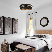 Carregar imagem no visualizador da galeria, 21" Ahmedabad Industrial DC Motor Flush Mount Reversible Ceiling Fan with LED Lighting and Remote Control