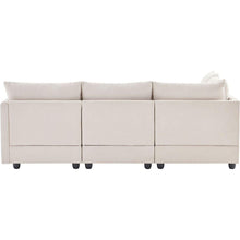 Carregar imagem no visualizador da galeria, 89x79"Modern Sectional Sofa with Vertical Stripes,2 Pillows,5-Seat Couch with Convertible Ottoman,Various Combinations,L-Shape Indoor Furniture for Living Room,Apartment, 3 Colors