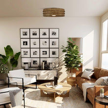 Carregar imagem no visualizador da galeria, 22" Farmhouse Flush Mount Reversible Ceiling Fan with LED Lighting and Remote Control