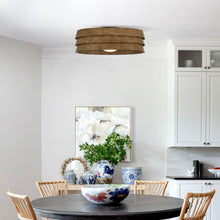 Carregar imagem no visualizador da galeria, 22" Farmhouse Flush Mount Reversible Ceiling Fan with LED Lighting and Remote Control