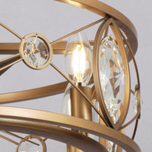 Carregar imagem no visualizador da galeria, 22" Kashmir Modern Glod Reversible Crystal Fandelier Ceiling Fan with Lighting and Remote Control
