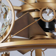 Carregar imagem no visualizador da galeria, 22" Kashmir Modern Glod Reversible Crystal Fandelier Ceiling Fan with Lighting and Remote Control