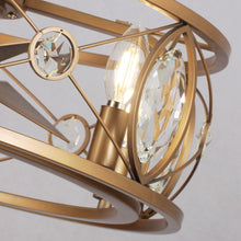 Carregar imagem no visualizador da galeria, 22" Kashmir Modern Glod Reversible Crystal Fandelier Ceiling Fan with Lighting and Remote Control