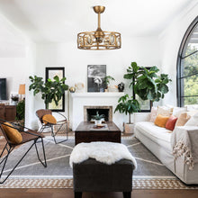 Carregar imagem no visualizador da galeria, 22" Kashmir Modern Glod Reversible Crystal Fandelier Ceiling Fan with Lighting and Remote Control