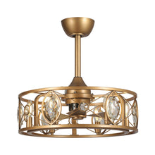 Carregar imagem no visualizador da galeria, 22" Kashmir Modern Glod Reversible Crystal Fandelier Ceiling Fan with Lighting and Remote Control