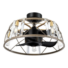 Carregar imagem no visualizador da galeria, 23" Modern Satin Nickel DC Motor Downrod Mount Reversible Fandelier Ceiling Fan with Lighting and Remote Control