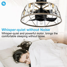 Carregar imagem no visualizador da galeria, 23" Modern Satin Nickel DC Motor Downrod Mount Reversible Fandelier Ceiling Fan with Lighting and Remote Control