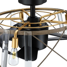 Carregar imagem no visualizador da galeria, 23" Modern Satin Nickel DC Motor Downrod Mount Reversible Fandelier Ceiling Fan with Lighting and Remote Control