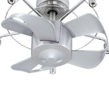 Carregar imagem no visualizador da galeria, 23" Modern Satin Nickel DC Motor Downrod Mount Reversible Fandelier Ceiling Fan with Lighting and Remote Control