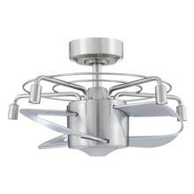 Carregar imagem no visualizador da galeria, 23" Modern Satin Nickel DC Motor Downrod Mount Reversible Fandelier Ceiling Fan with Lighting and Remote Control