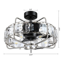 Carregar imagem no visualizador da galeria, 23" Modern DC Motor Downrod Mount Reversible Fandelier Ceiling Fan with Lighting and Remote Control