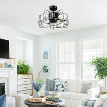 Carregar imagem no visualizador da galeria, 23" Modern DC Motor Downrod Mount Reversible Fandelier Ceiling Fan with Lighting and Remote Control