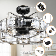 Carregar imagem no visualizador da galeria, 23" Modern DC Motor Downrod Mount Reversible Fandelier Ceiling Fan with Lighting and Remote Control