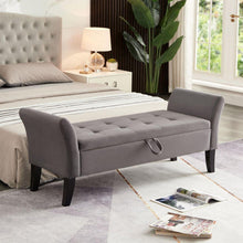 Carregar imagem no visualizador da galeria, 51.5" Bed Bench with Storage Grey Velvet