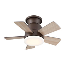 Carregar imagem no visualizador da galeria, 24" Farmhouse Flush Mount Reversible Iron Ceiling Fan with Lighting and Remote Control