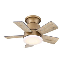 Carregar imagem no visualizador da galeria, 24" Farmhouse Flush Mount Reversible Iron Ceiling Fan with Lighting and Remote Control