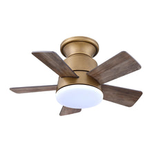 Carregar imagem no visualizador da galeria, 24" Farmhouse Flush Mount Reversible Iron Ceiling Fan with Lighting and Remote Control