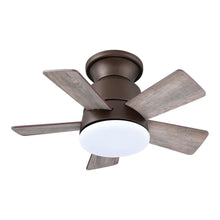 Carregar imagem no visualizador da galeria, 24" Farmhouse Flush Mount Reversible Iron Ceiling Fan with Lighting and Remote Control