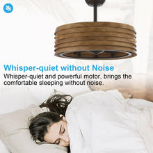 Carregar imagem no visualizador da galeria, 24" Farmhouse DC Motor Downrod Mount Reversible Fandelier Ceiling Fan with Lighting and Remote Control